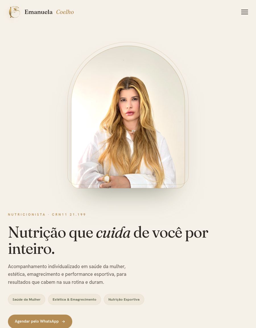 Site da Emanuela Coelho, feito pela LC Digital
