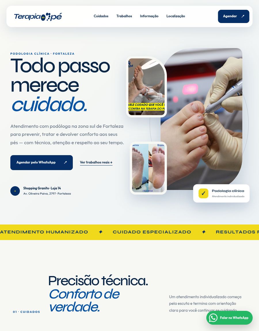 Site da Terapia do Pé, feito pela LC Digital